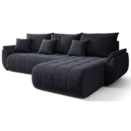 NADUVI Collection Hoekslaapbank Artesia rechts velvet Grijs