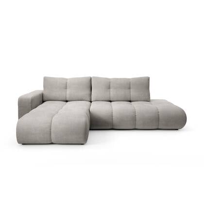 by fonQ Charme Hoekbank Links met Slaapfunctie - Chenille - Licht Grijs