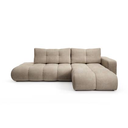 by fonQ Charme Hoekbank Rechts met Slaapfunctie - Chenille - Licht Beige