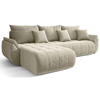 NADUVI Collection Hoekslaapbank Artesia links velvet Wit