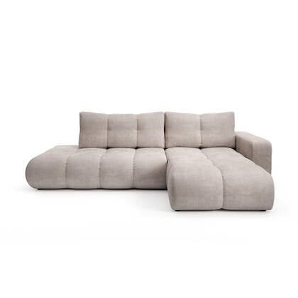 by fonQ Charme Hoekbank Rechts met Slaapfunctie - Chenille - Greige Beige