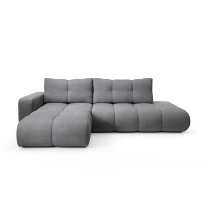 by fonQ Charme Hoekbank Links met Slaapfunctie - Chenille - Donker Grijs