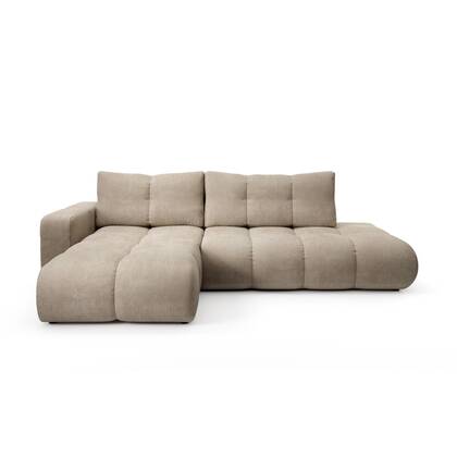 by fonQ Charme Hoekbank Links met Slaapfunctie - Chenille - Licht Beige