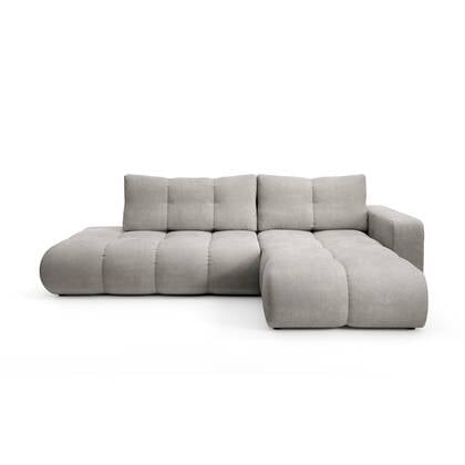 by fonQ Charme Hoekbank Rechts met Slaapfunctie - Chenille - Licht Grijs