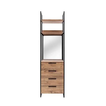Giga Meubel - Kledingkast Naturel Hout - 64x52x225cm - Dynamic D Bruin
