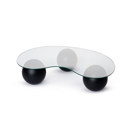 Giga Meubel - Salontafel Glas - Zwart kunststof - 117x60x30cm - Sphere Transparant