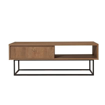 Giga Meubel - Salontafel Walnoot|Zwart - 120x60x43cm - Dale Bruin