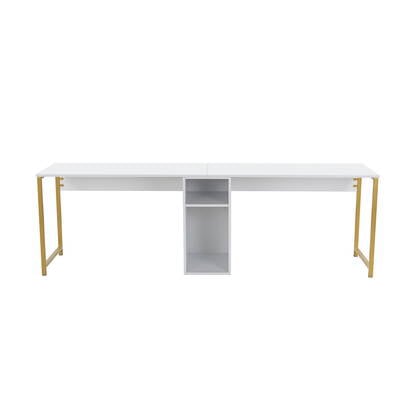Giga Meubel - Bureau Wit Hout - 240x60x74cm - Twin