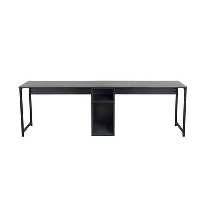 Giga Meubel - Bureau Antraciet Hout - 240x60x74cm - Twin Grijs