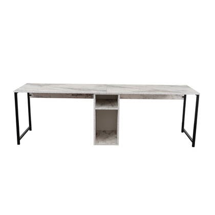 Giga Meubel - Bureau Marmerlook - 240x60x74cm - Twin Wit
