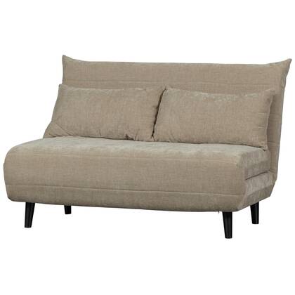 WOOOD Xem Slaapbank - 1-Persoons - Chenille stof - Naturel - 80x122x92 Bruin