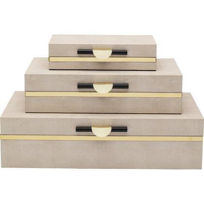 Kare Design Classy Opberger - platte - Set van 3 Beige