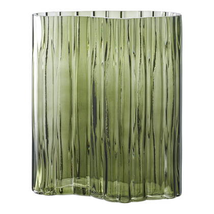 Vase - Vase, glass, smoked green 21x12x26,5 cm Groen