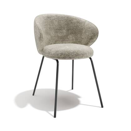 Set van 2 kleurige fluwelen stoelen met zwarte poten Taupe