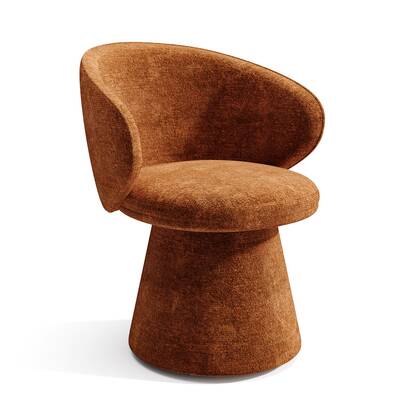 180° draaibare fauteuil in terracotta fluweel met textuur Bruin