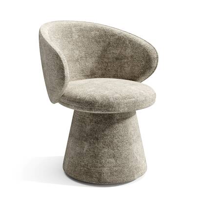 180° draaibare fauteuil in kleurig fluweel Taupe