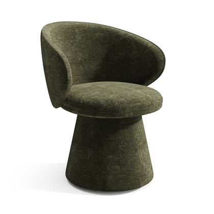180° draaibare fauteuil in kaki structuurfluweel Groen