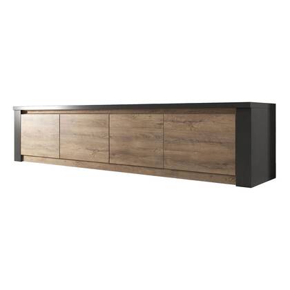 Meubella - TV-Meubel Monaco - Eiken - Grijs - 4 deuren - 170 cm Bruin, Grijs