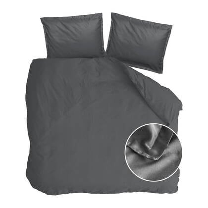 Walra - Dekbedovertrek Vintage Satin - 240x220 - Antraciet Grijs
