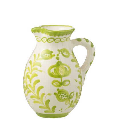 J-Line Pitcher Granada Ceramic White|Green Large