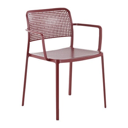 Kartell Audrey Eetkamerstoel met Armleuningen - Burgundy Rood