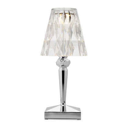Kartell Battery Oplaadbare Tafellamp - Chrome Zilver, Transparant