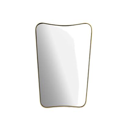 Sissy-Boy Grote kleurige hangspiegel met brass omlijsting Goud