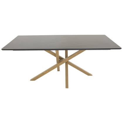 Fjôrd - Eettafel Naturel|Zwart 180cm - MDF - Piazza