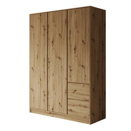 Meubella - Kledingkast Brett - Eiken - 147 cm Bruin