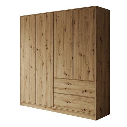 Meubella - Kledingkast Brett - Eiken - 195 cm Bruin