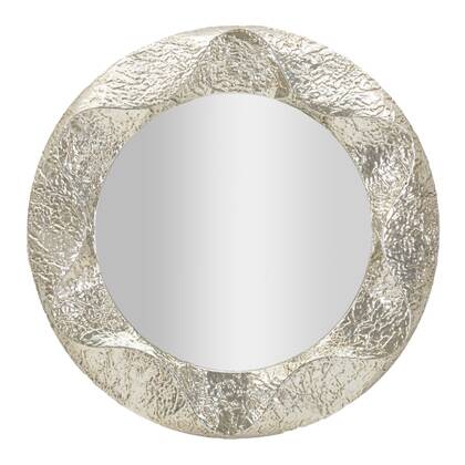 Zilveren metalen wandspiegel cm ø 104x7
