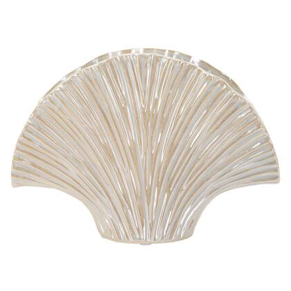 Parelmoerkleurige keramische vaas 27x8x19 cm Beige