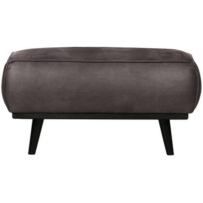 WOOOD Statement Hocker - Lederlook - Donkergrijs - 40x80x55 Antraciet
