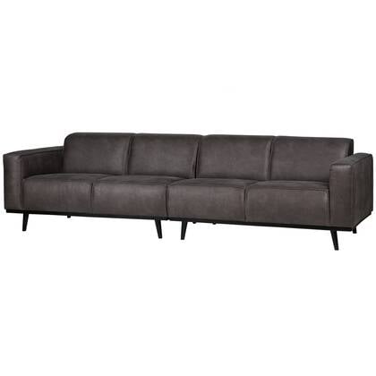 WOOOD Statement 4-Zits Bank - Lederlook - Donkergrijs - 77x280x93 Antraciet