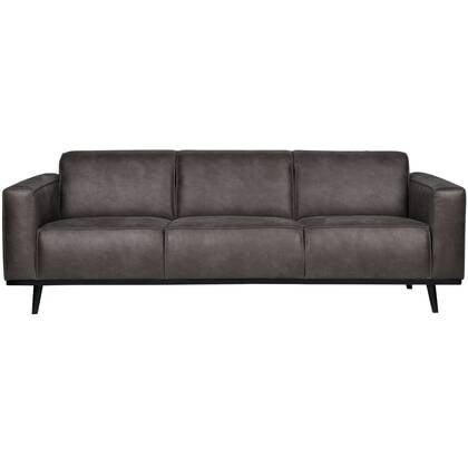 WOOOD Statement 3-Zits Bank - Lederlook - Donkergrijs - 77x230x93 Antraciet