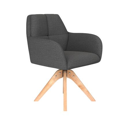 Housecraft Living Pete Eetkamerstoel Draaibaar Hout Grijs