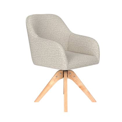 Housecraft Living Otis Eetkamerstoel Draaibaar Hout Off-White - Beige