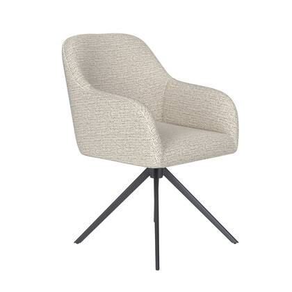 Giga Meubel - Eetkamerstoel Grijs|Naturel - Draaibaar - Otis Beige