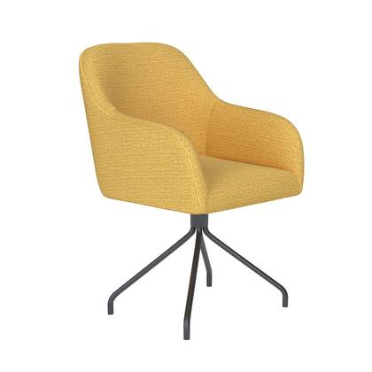 Housecraft Living Otis Eetkamerstoel Draaibaar Metaal Spider Oker Geel