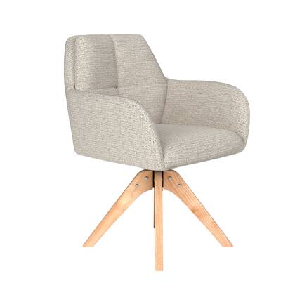 Housecraft Living Pete Eetkamerstoel Draaibaar Hout Off-White - Beige