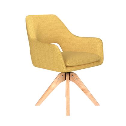 Housecraft Living Mos Eetkamerstoel Draaibaar Hout Oker Geel