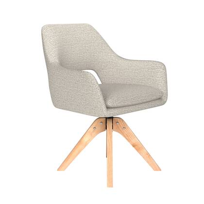 Housecraft Living Mos Eetkamerstoel Draaibaar Hout Off-White - Beige