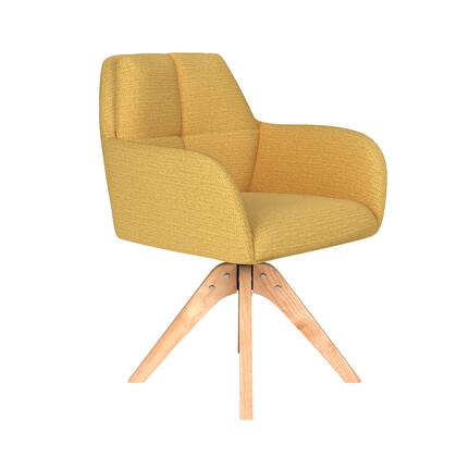 Housecraft Living Pete Eetkamerstoel Draaibaar Hout Oker Geel