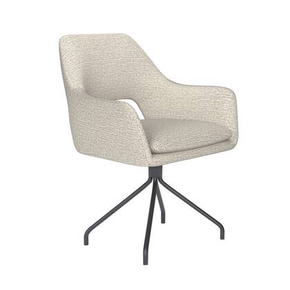 Giga Meubel - Eetkamerstoel Off White - Metaal Draaibaar - Mos Beige