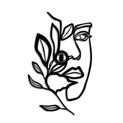 Giga Meubel - Wandlamp Zwart Metaal - 34x34x54cm - Flower Faced