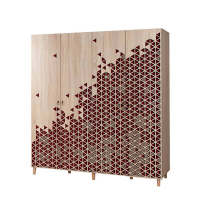 Giga Meubel - Kledingkast Eiken Hout - 180x52x192cm - Imaj Bruin