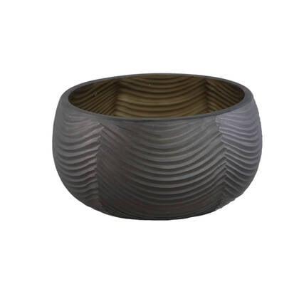 PTMD Elichi Brown Glass Bowl Round Bruin