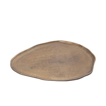 PTMD Kora Brass Casted Alu Organic Shaped Bowl L Goud