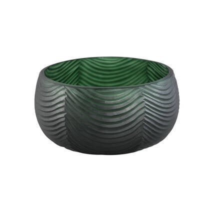 PTMD Elichi Green Glass Bowl Round Groen
