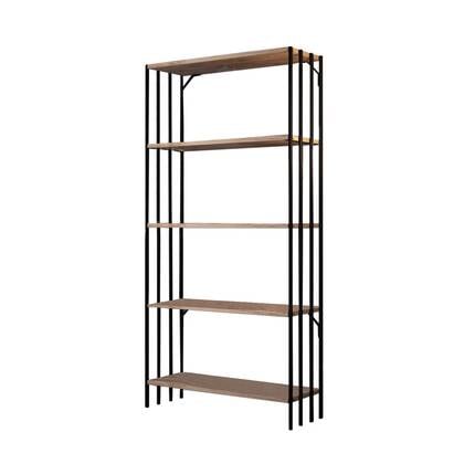 Giga Meubel - Boekenkast Zwart|Naturel Hout - 72x26x150cm - Verona